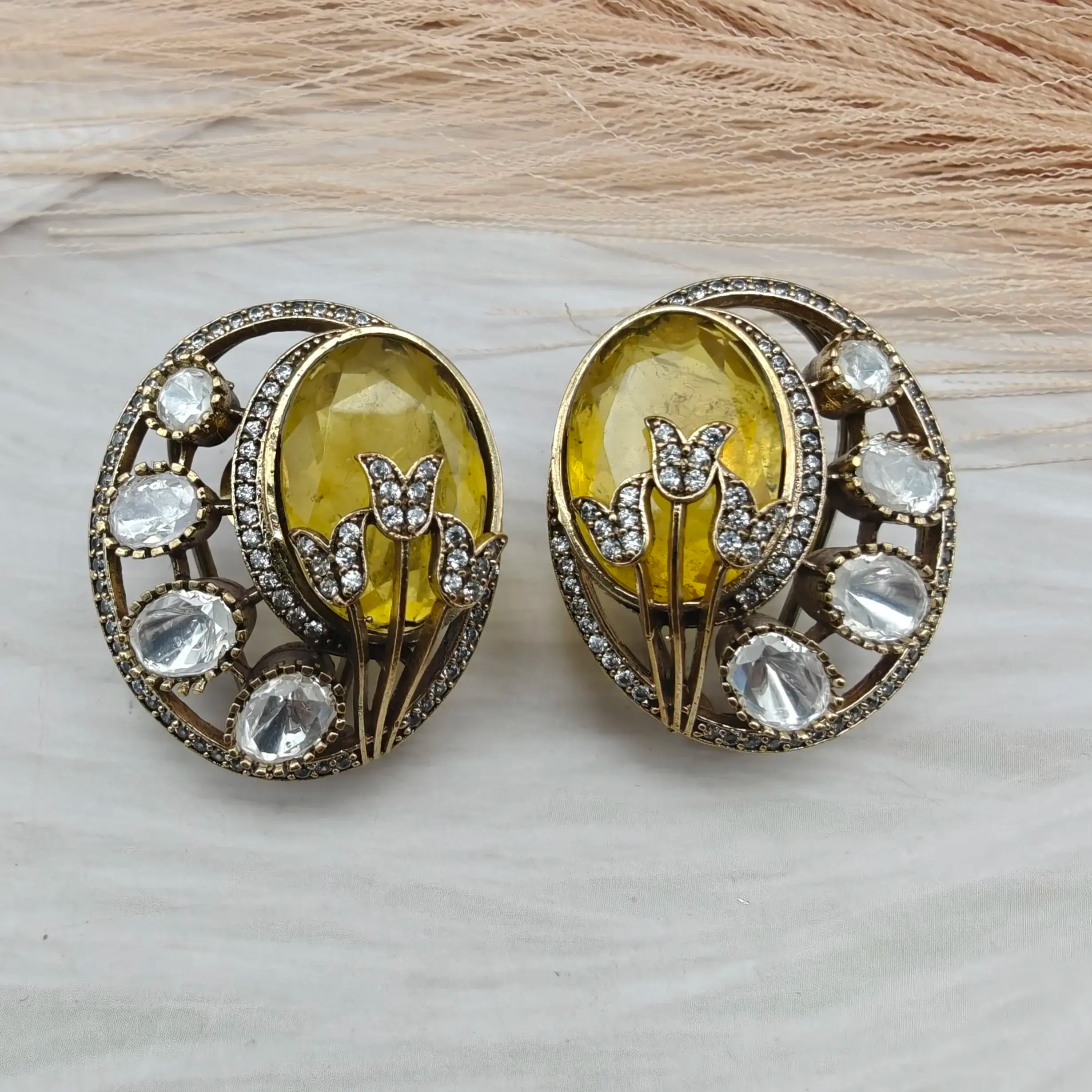 Estella Bloom Doublet Studs- Yellow