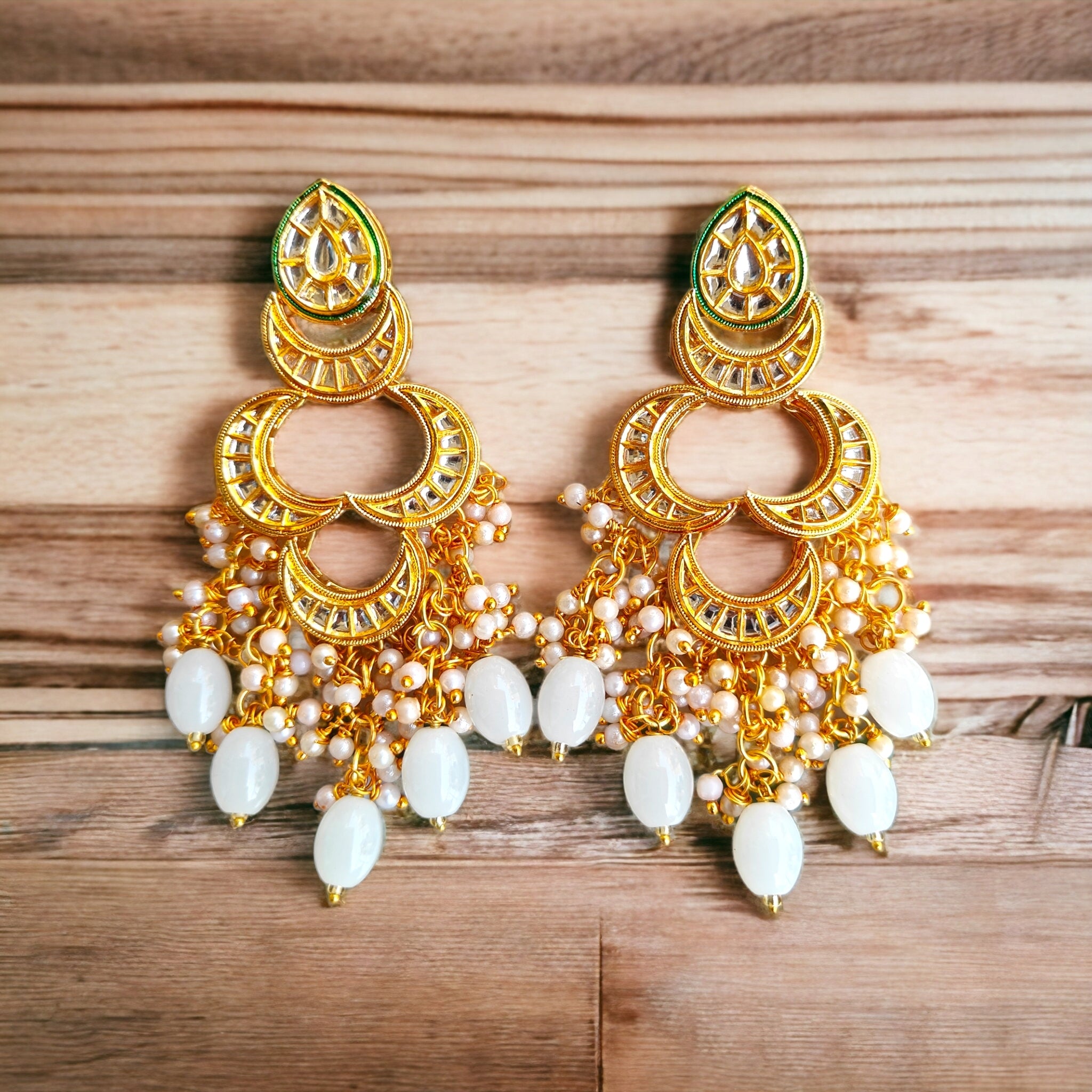 Chand Earring- White