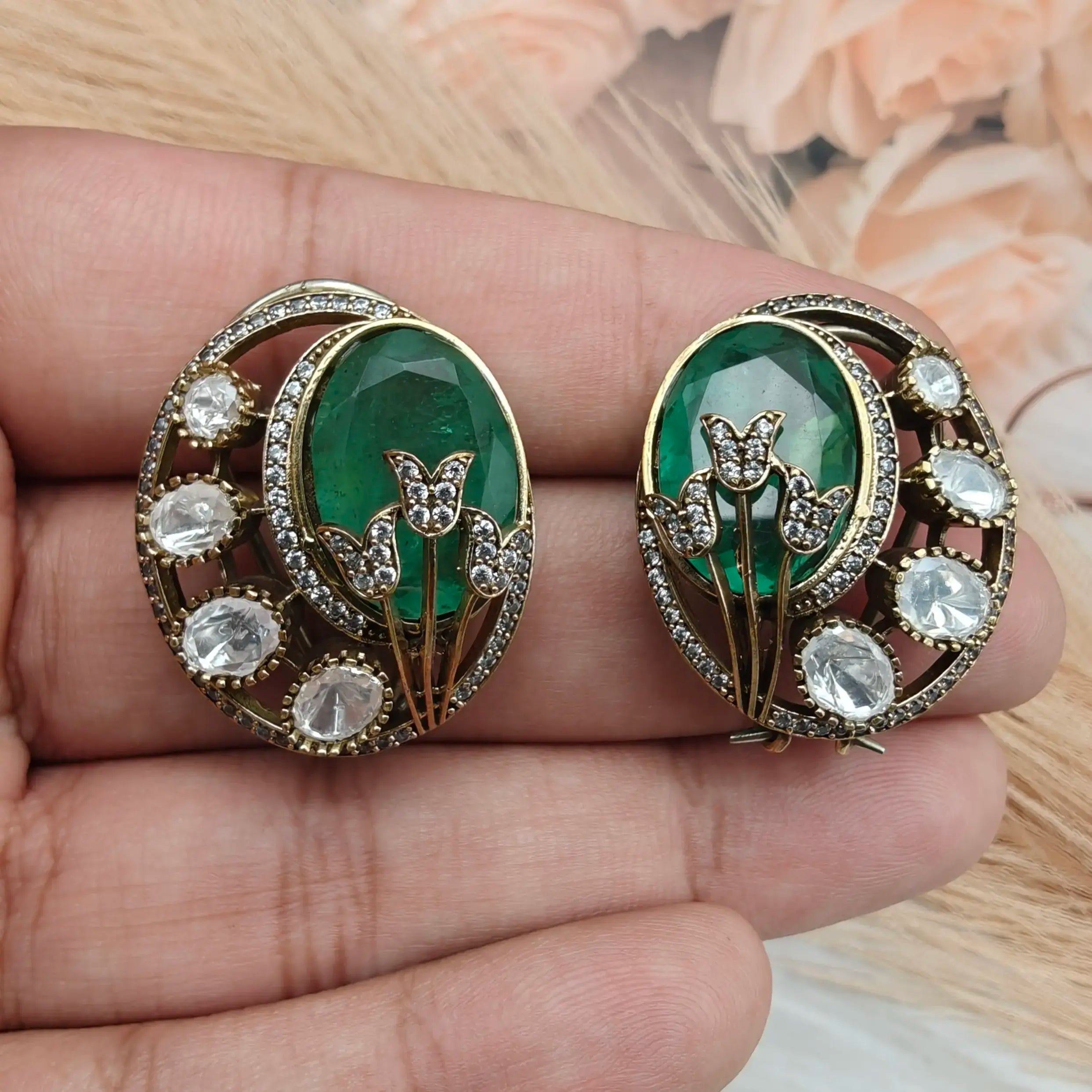 Estella Bloom Doublet Studs- Mint Green