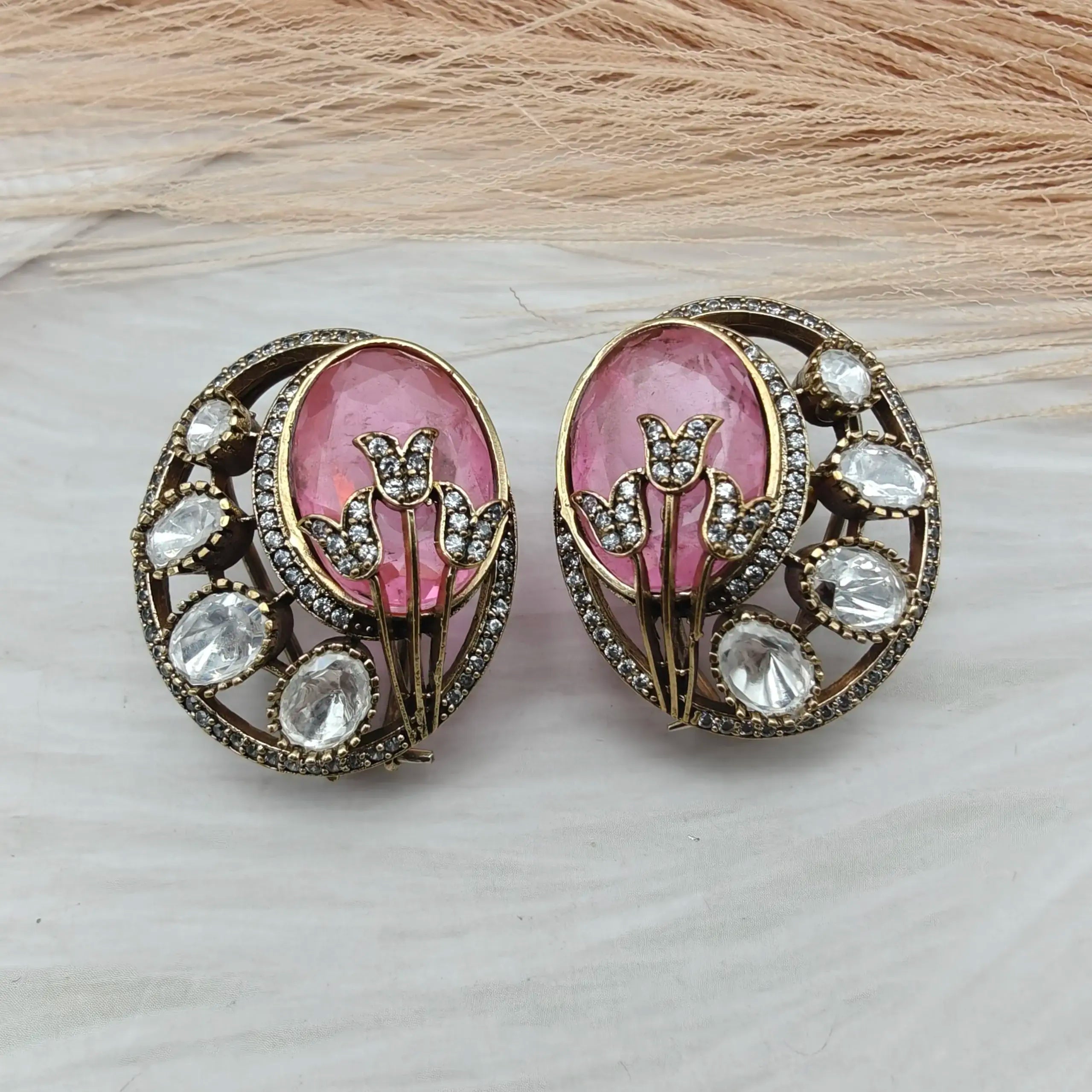 Estella Bloom Doublet Studs- Pink