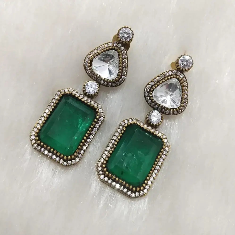 Naomi Doublet Earring- Emerald