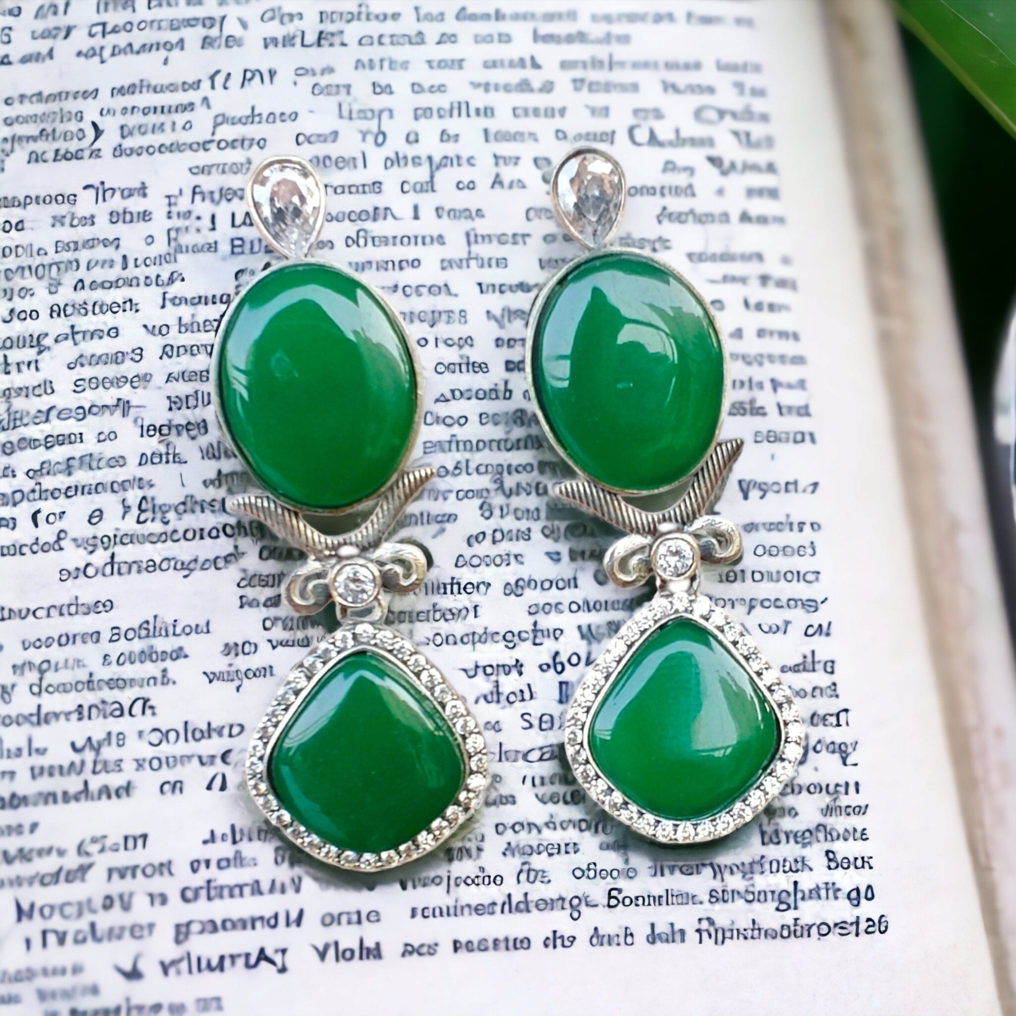 Aliza Brass Earrings- Green