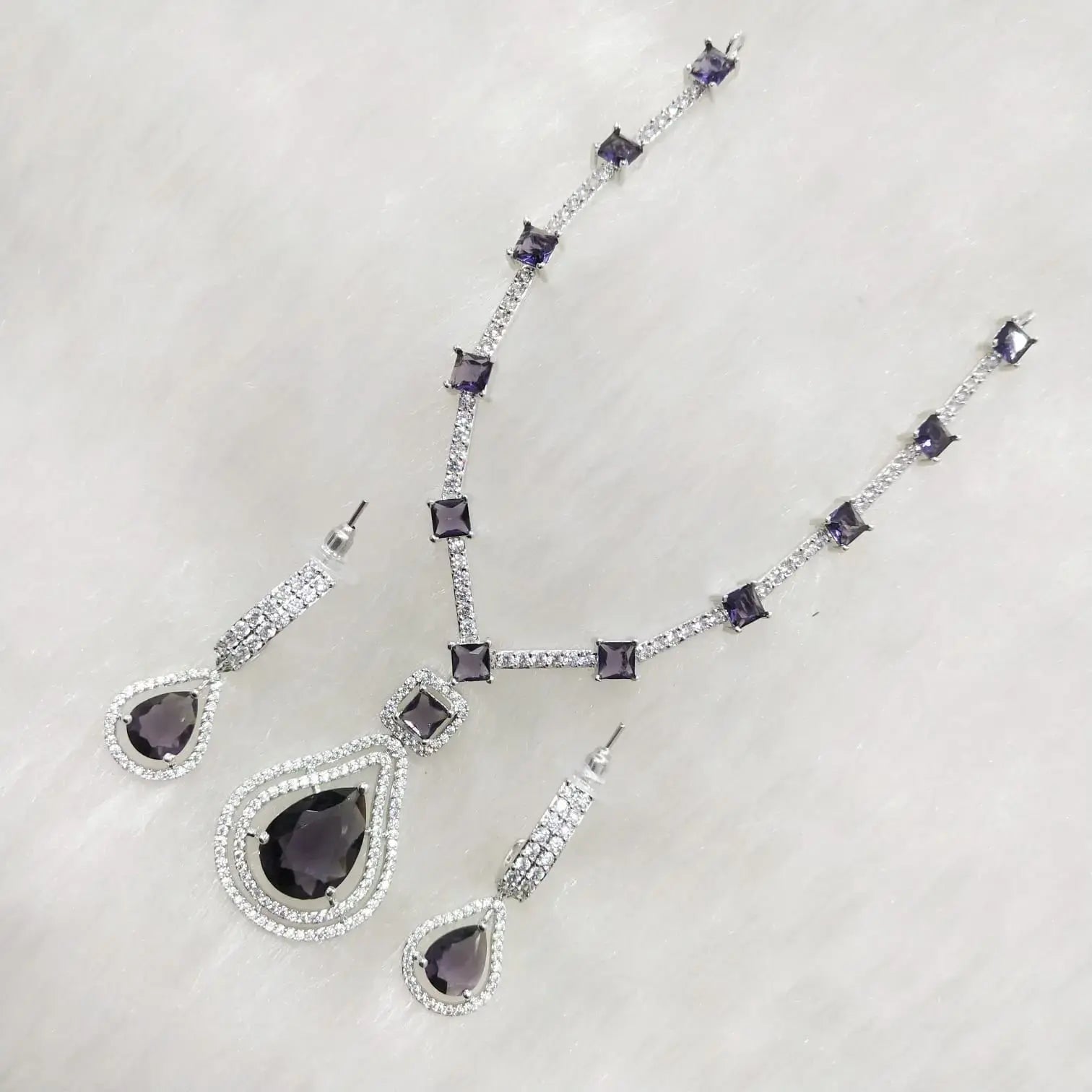 Mahim AD Necklace Set- Purple
