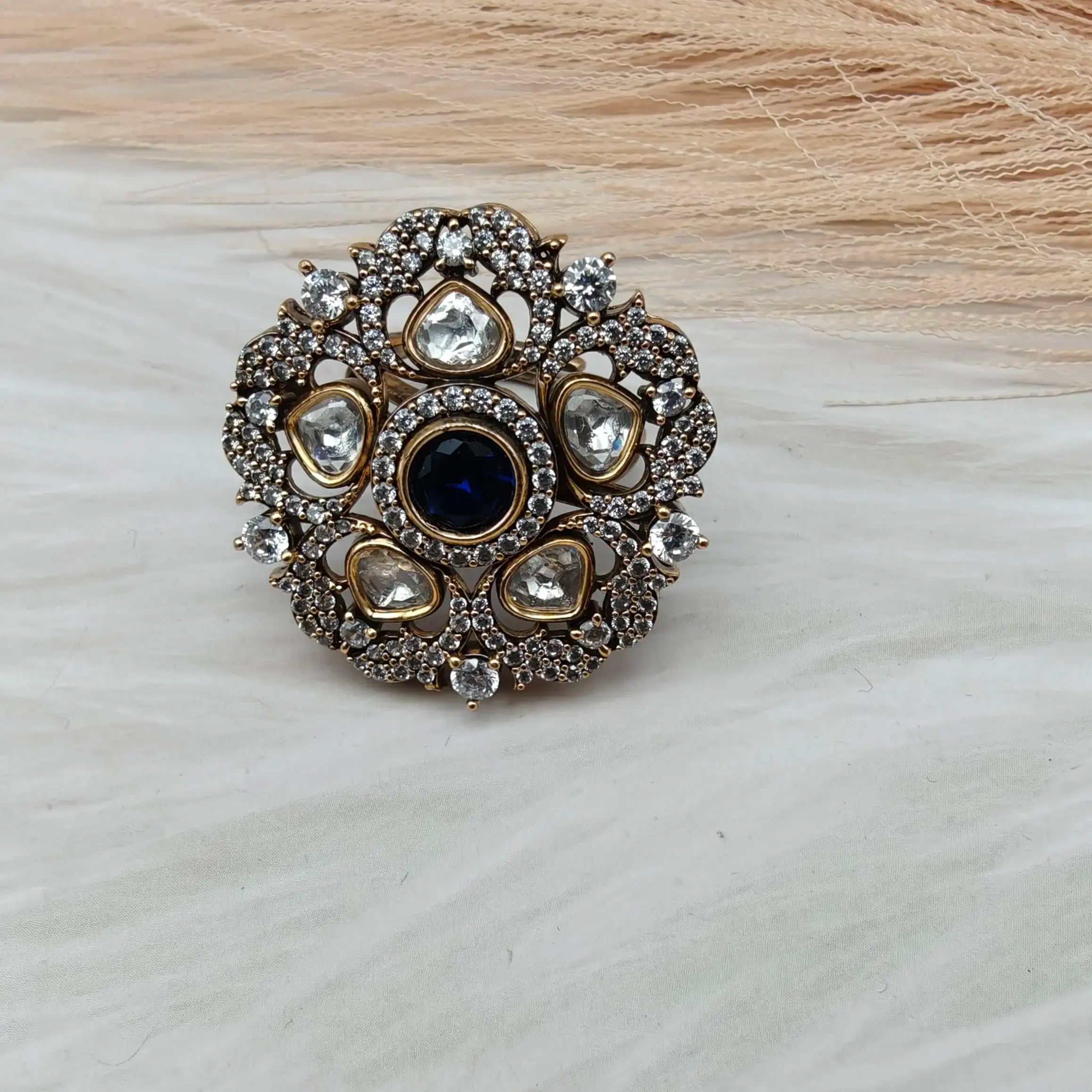 Jodhaa Adjustable Rings - Blue