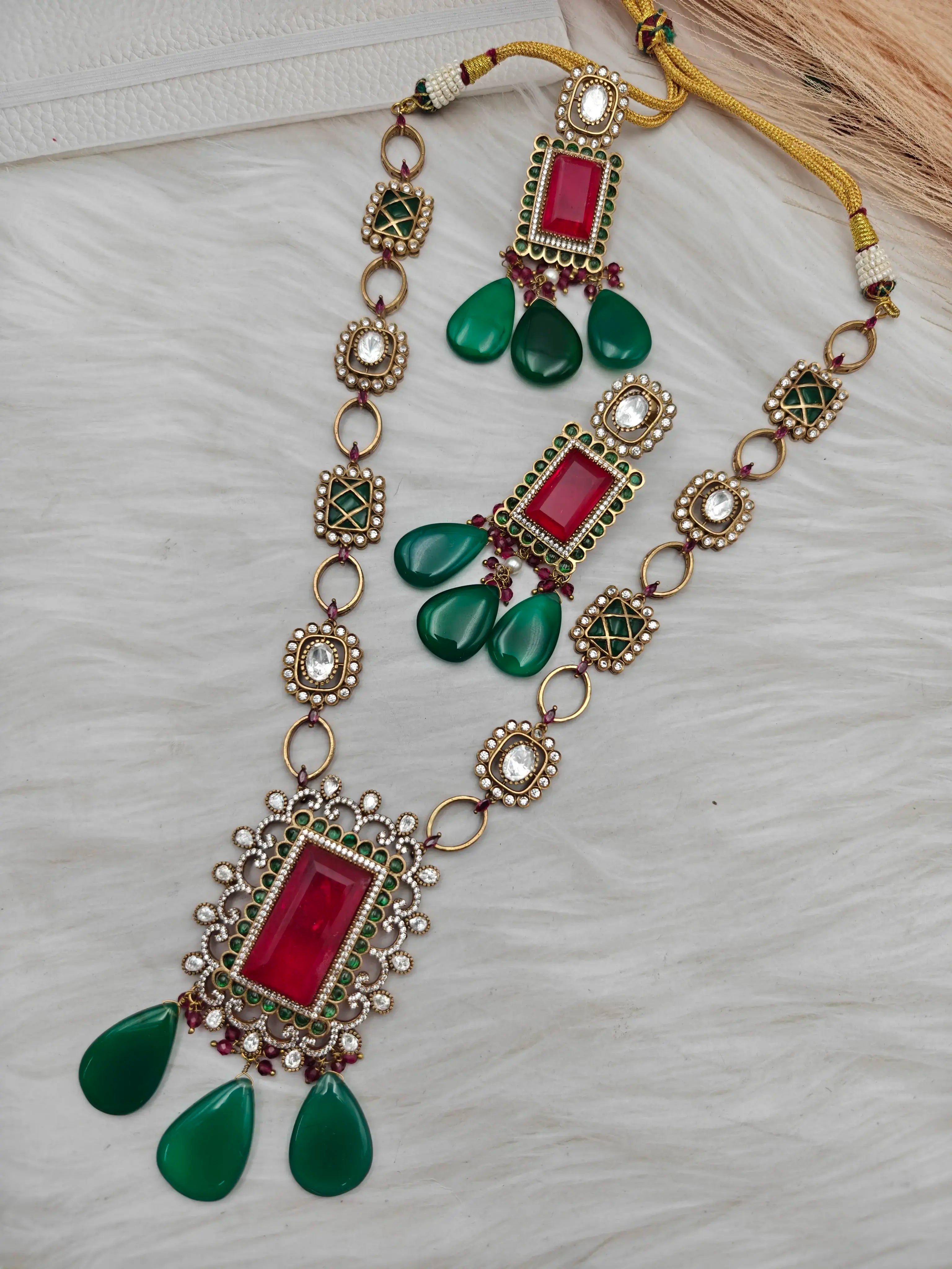 Vamika Premium Doublet Epoxy Statement Necklace Set