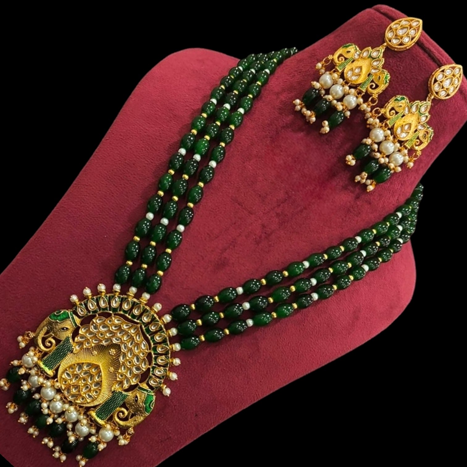 Gaja Long Necklace- Green