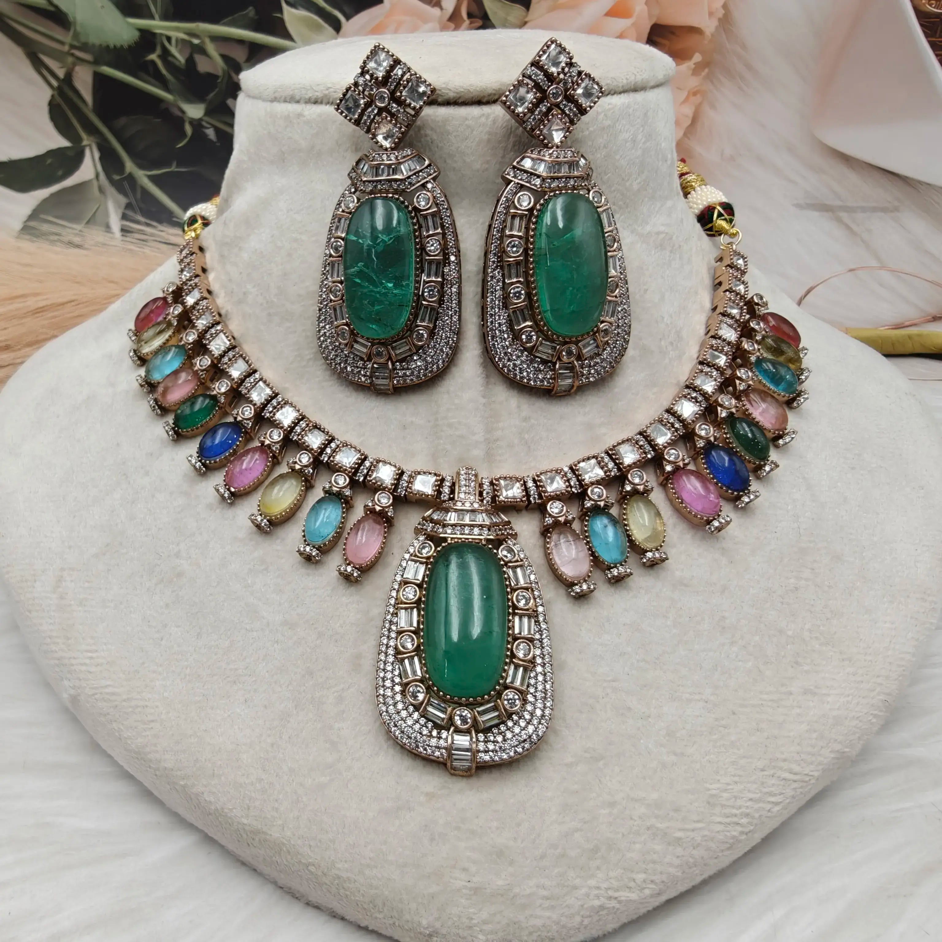 Elysian Doublet Statement Necklace Set - Multi