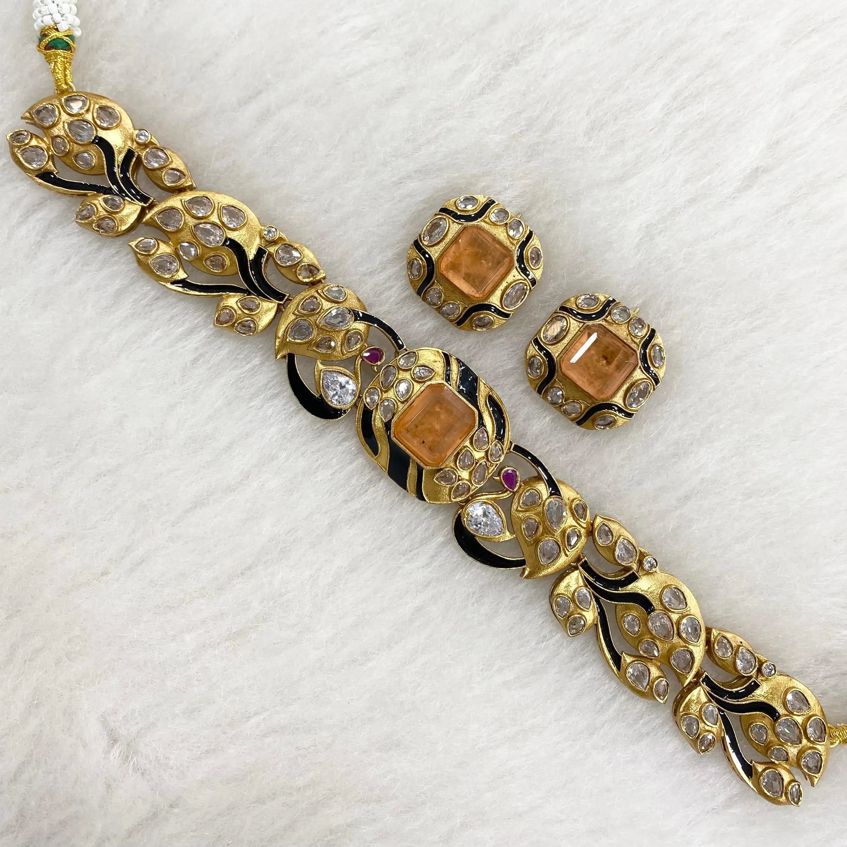 Bebo Sabyasachi Inspired Choker Set- Peach