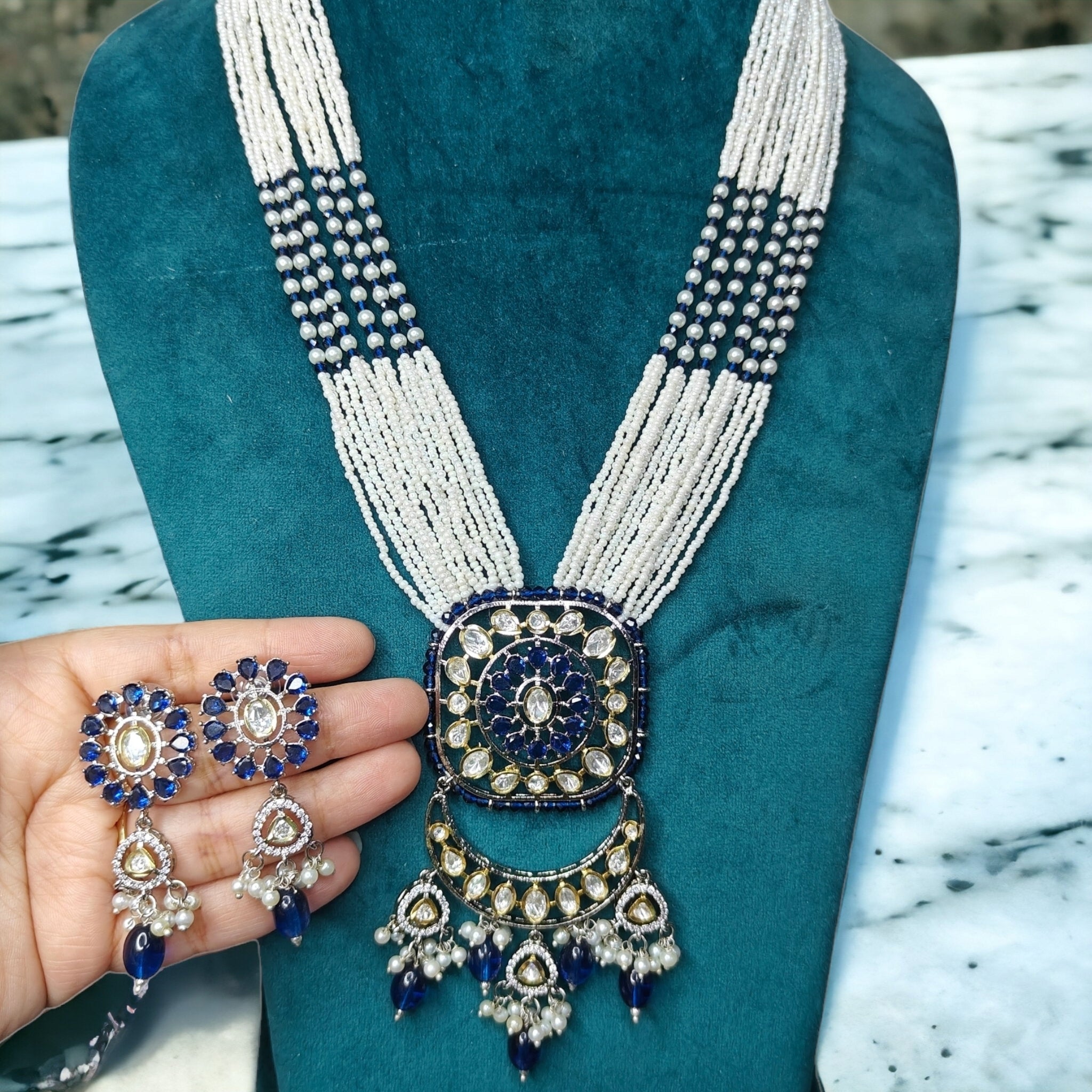 Sukriti Long Necklace - Blue