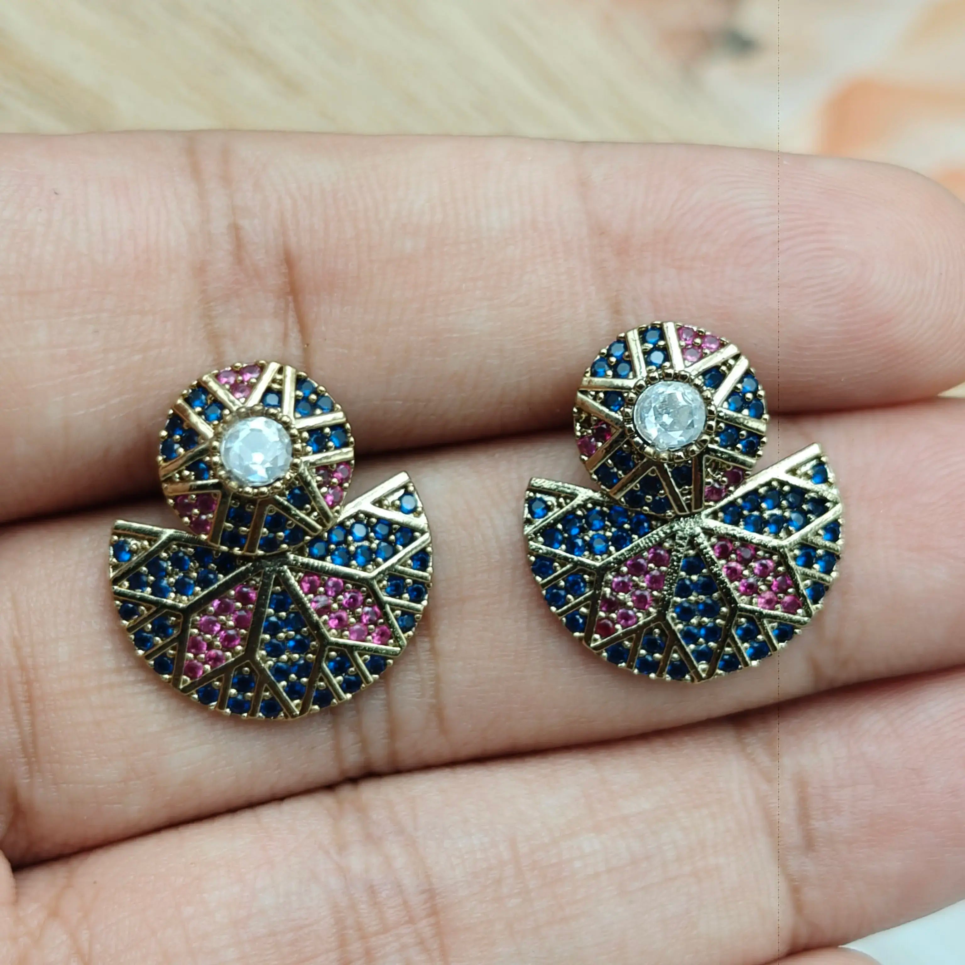 Kylie Detachable Earrings- Blue n Tuby
