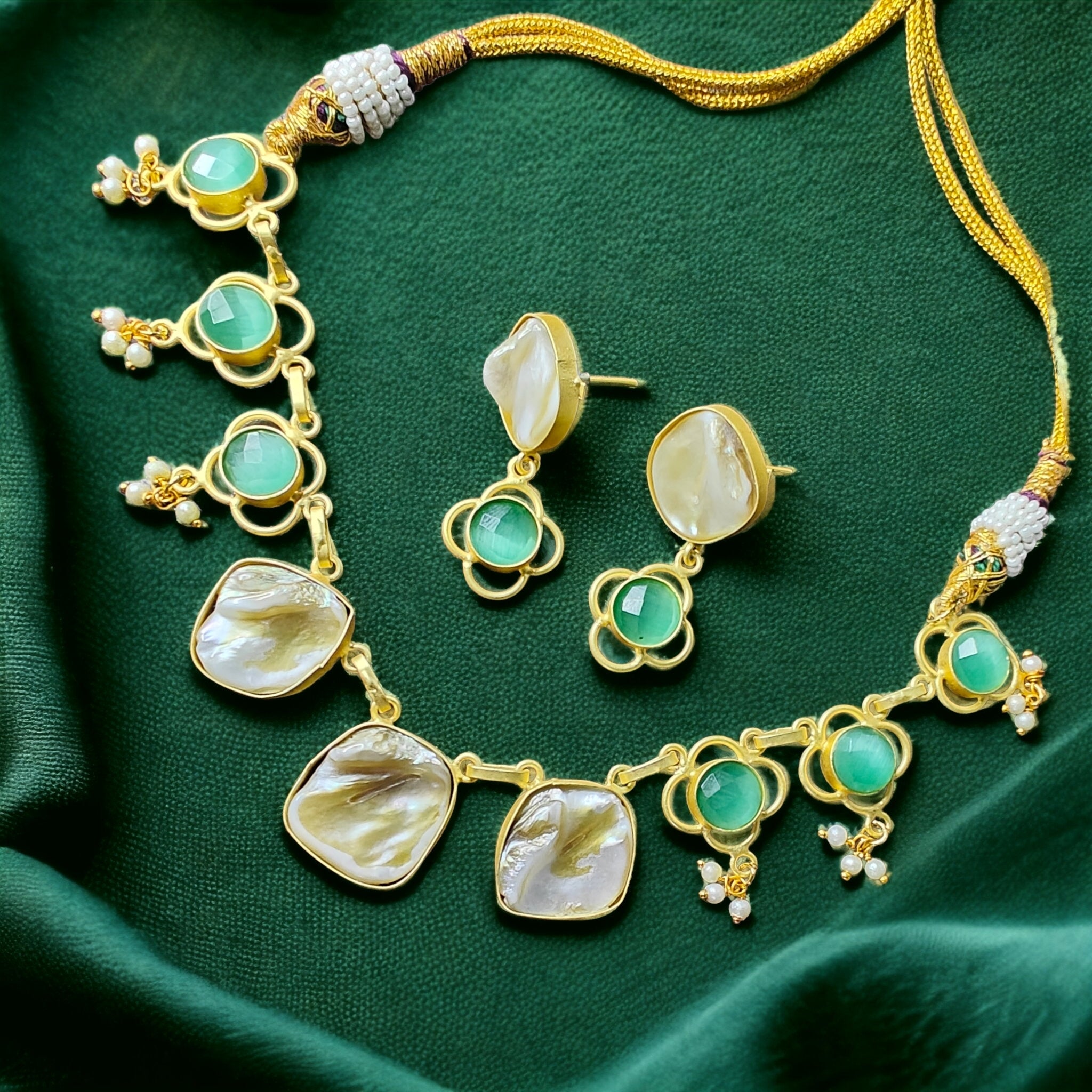 Anahita Necklace Set - Sea Green