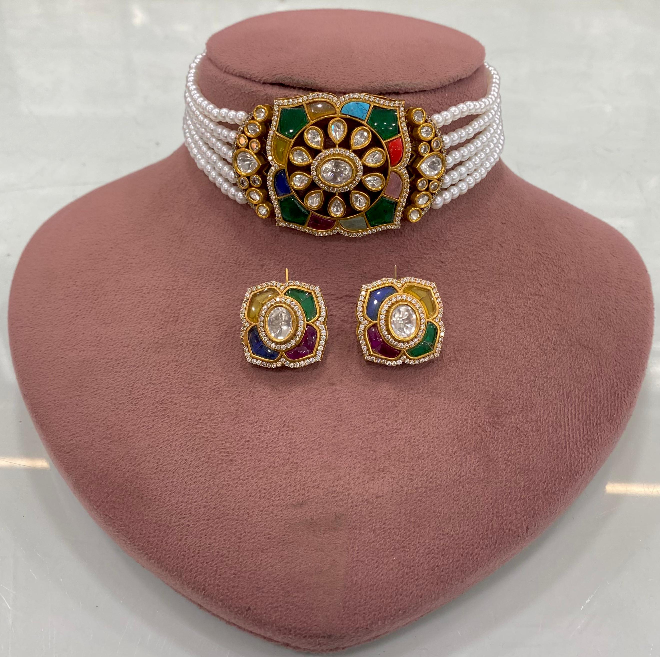 Shreeya Takker Stone Choker Set- Multi