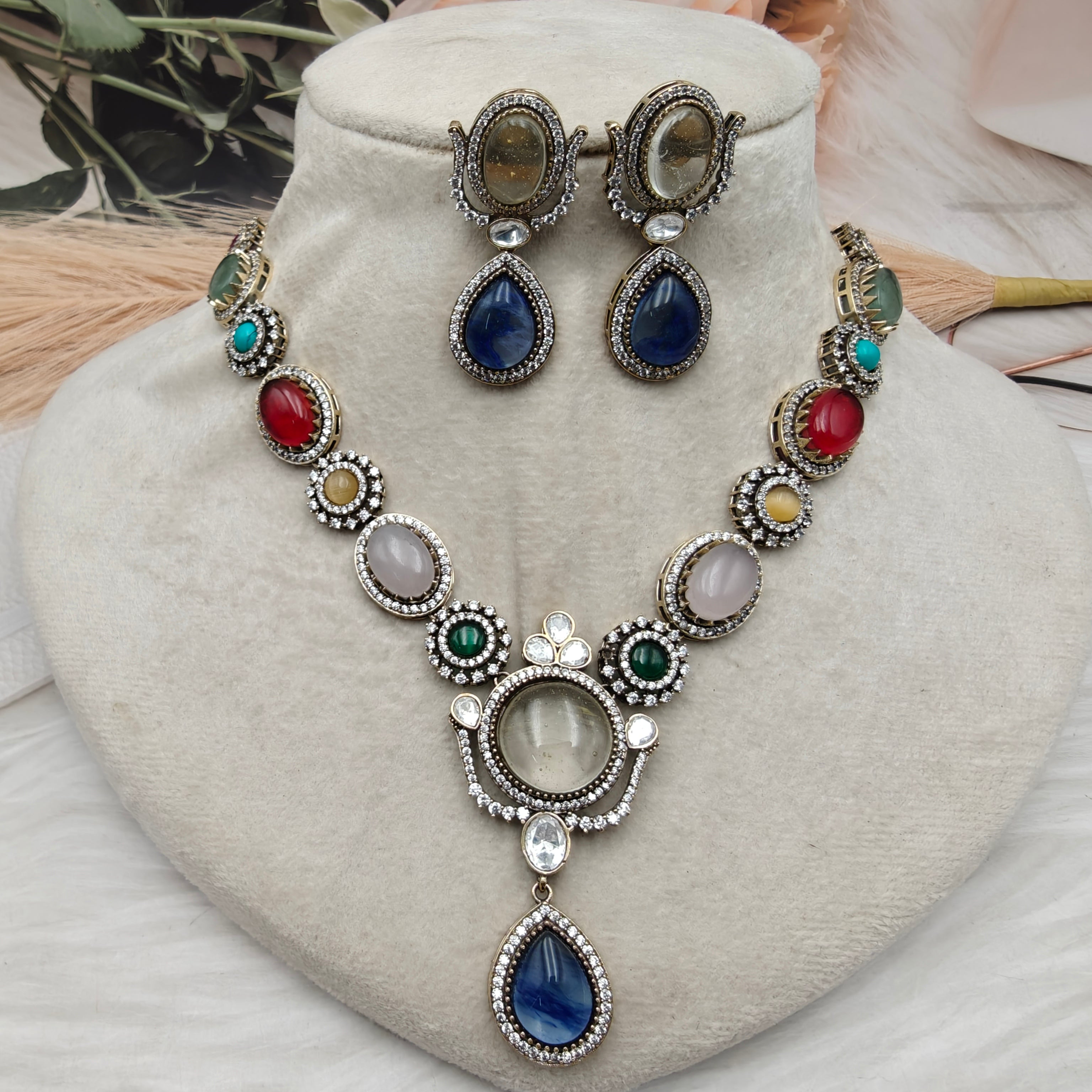 Sabya Inspired Bijuria Necklace Set - Multi