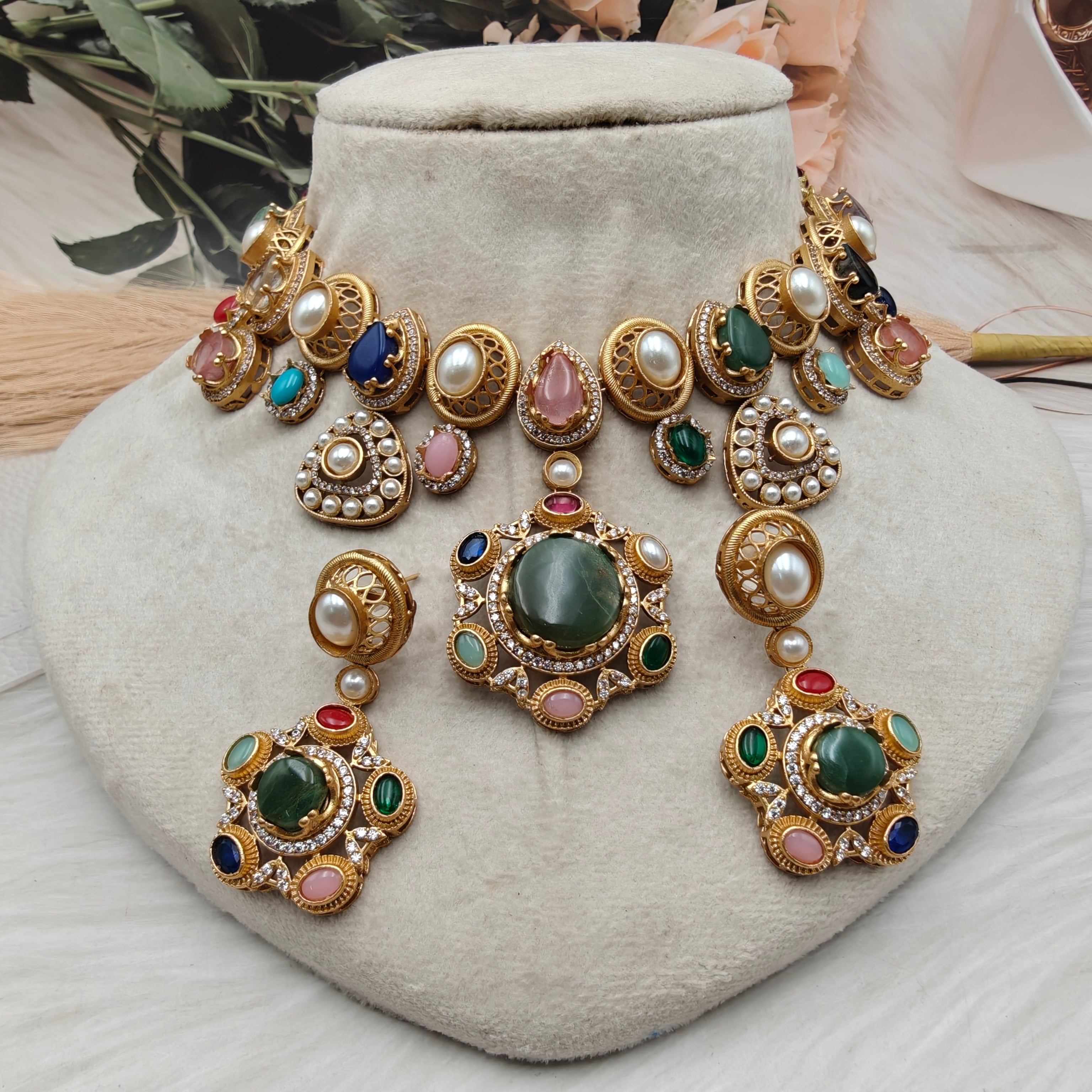 Sparsh Sabya Inspired Statement Necklace Set