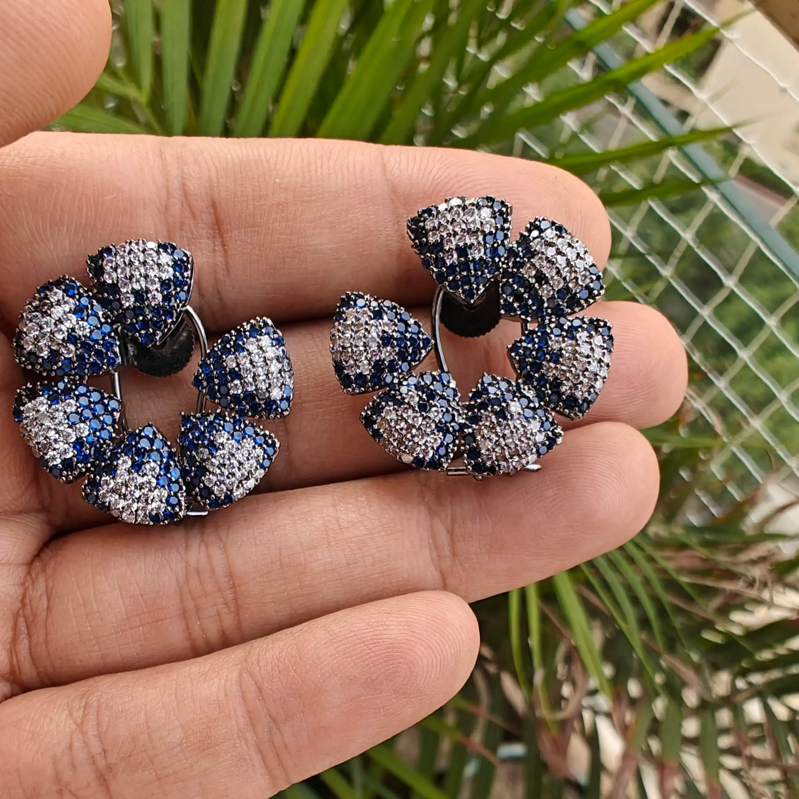 Claudia Nano AD Statement Earrings- Blue