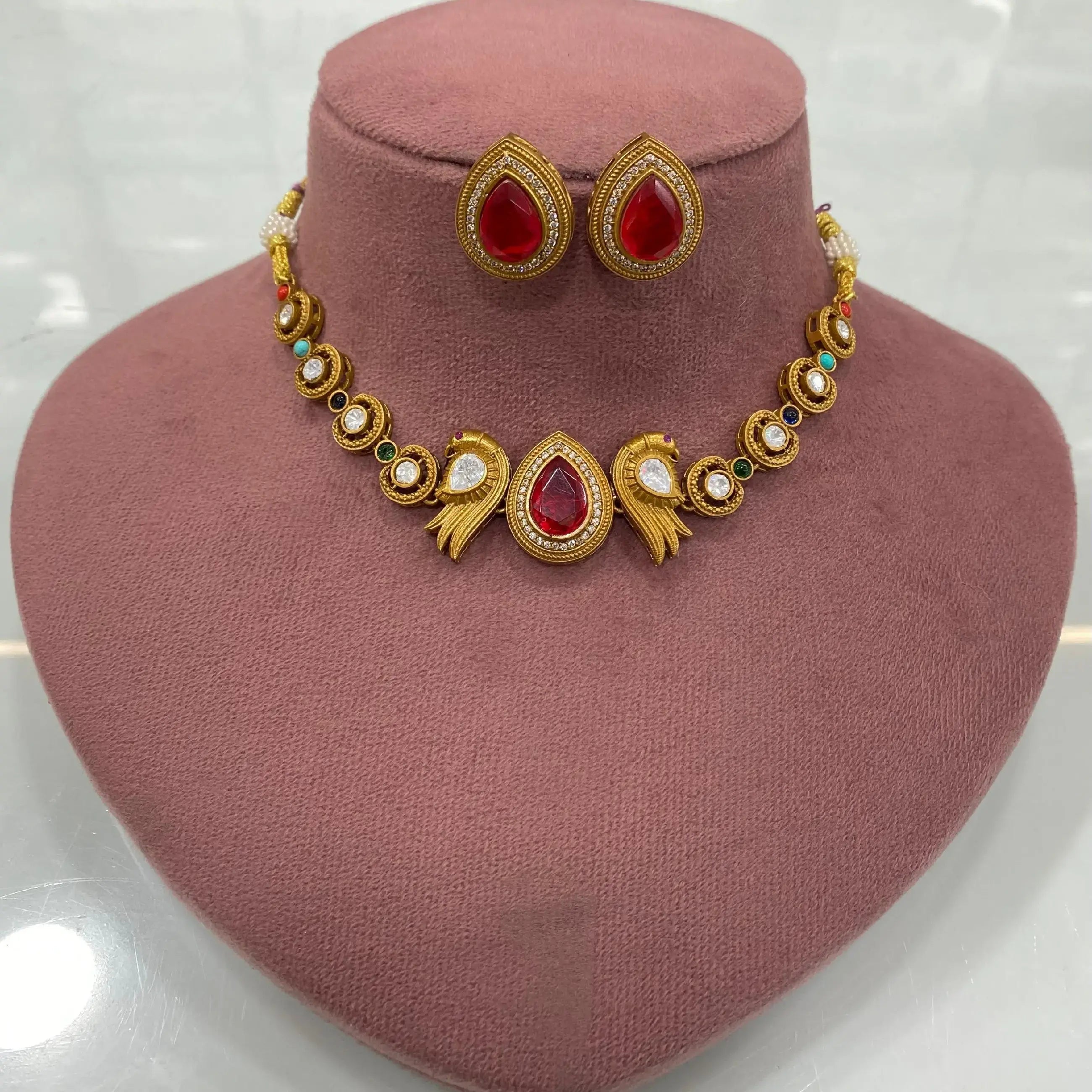 Khushi Doublet Sleek Necklace Set - Multi