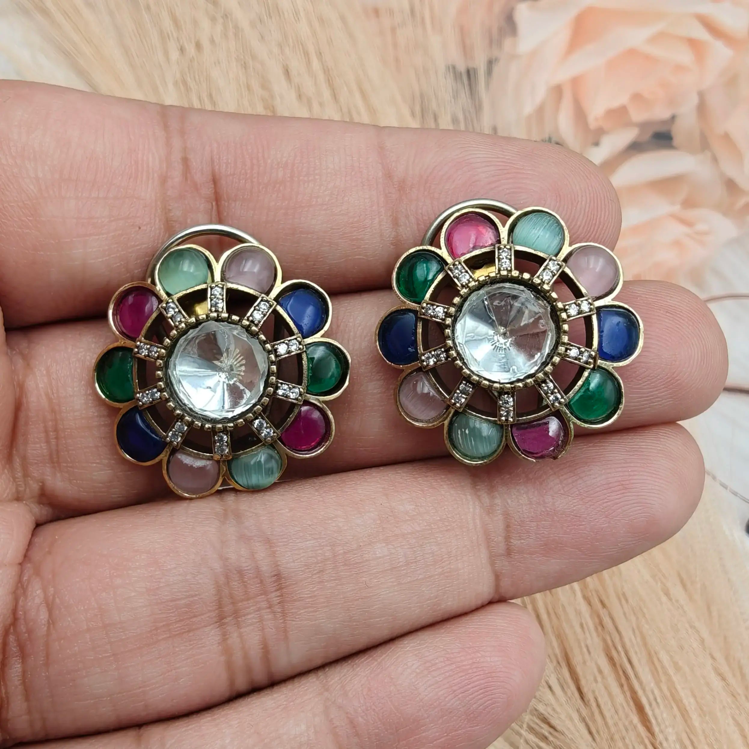 Aashka Takker Stone Studs - Multi