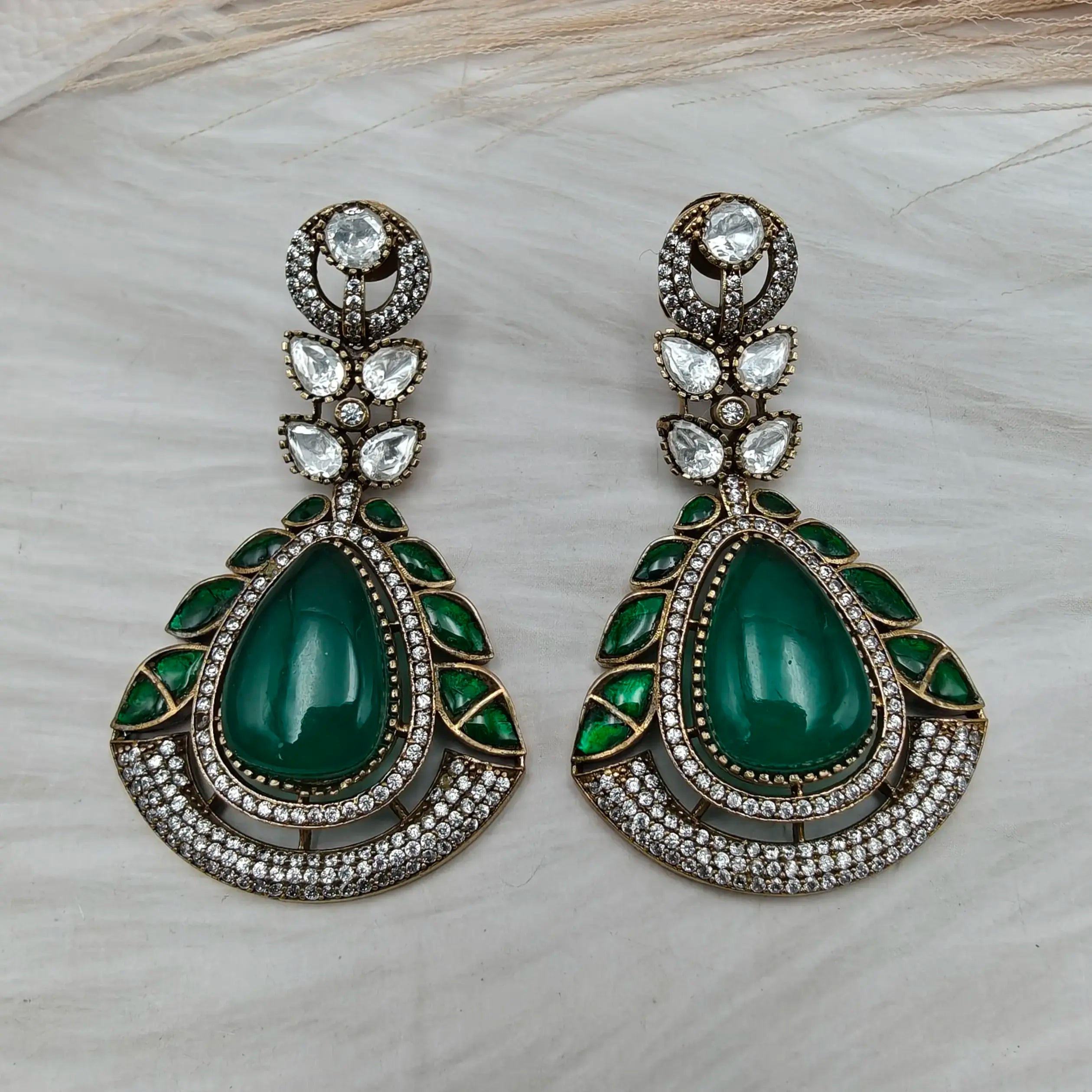 Noorvi Doublet Earrings - Green