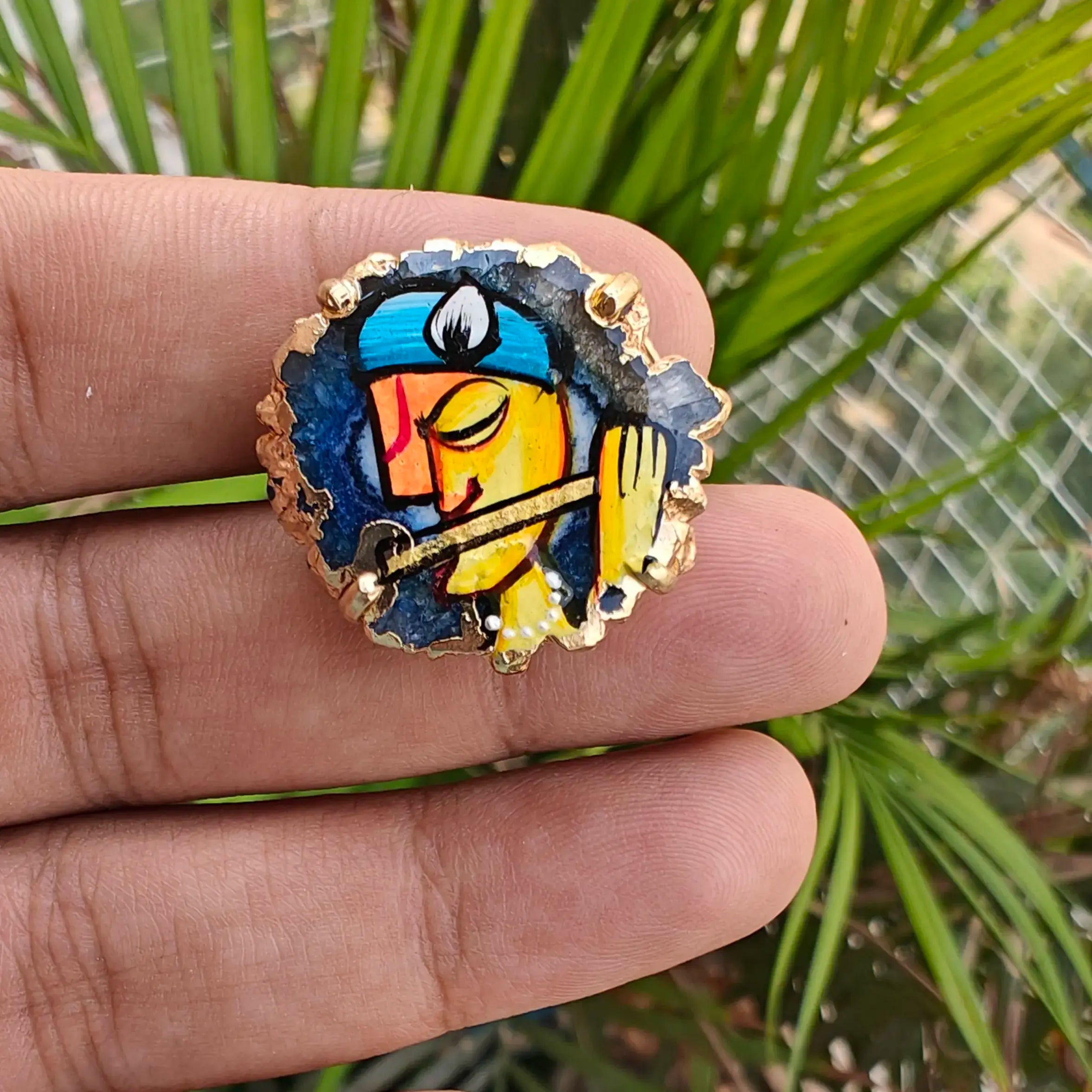 Tanjore Murali Ring- Blue