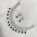 Naila AD Necklace Set- Black