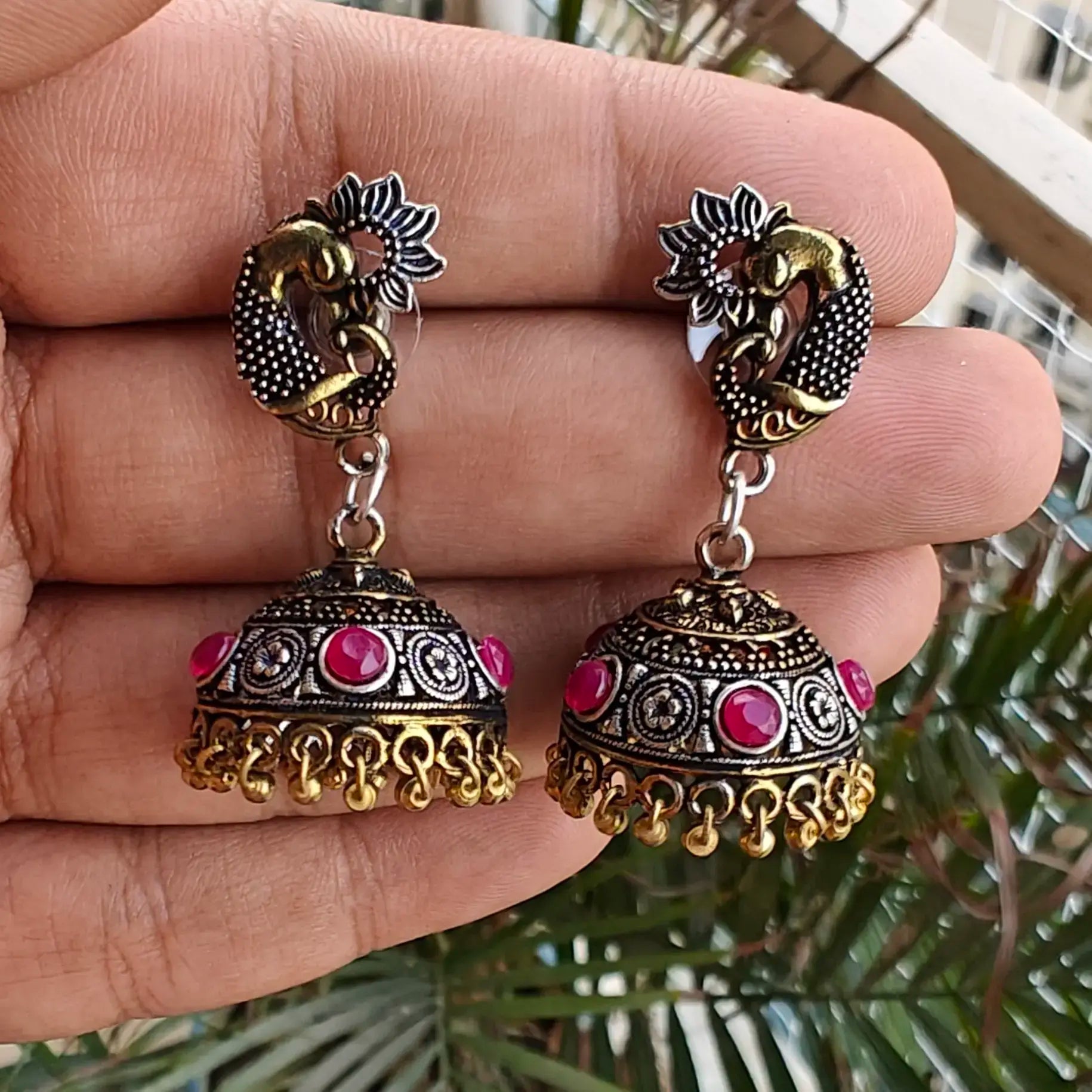Morni Jhumki- Dark Pink