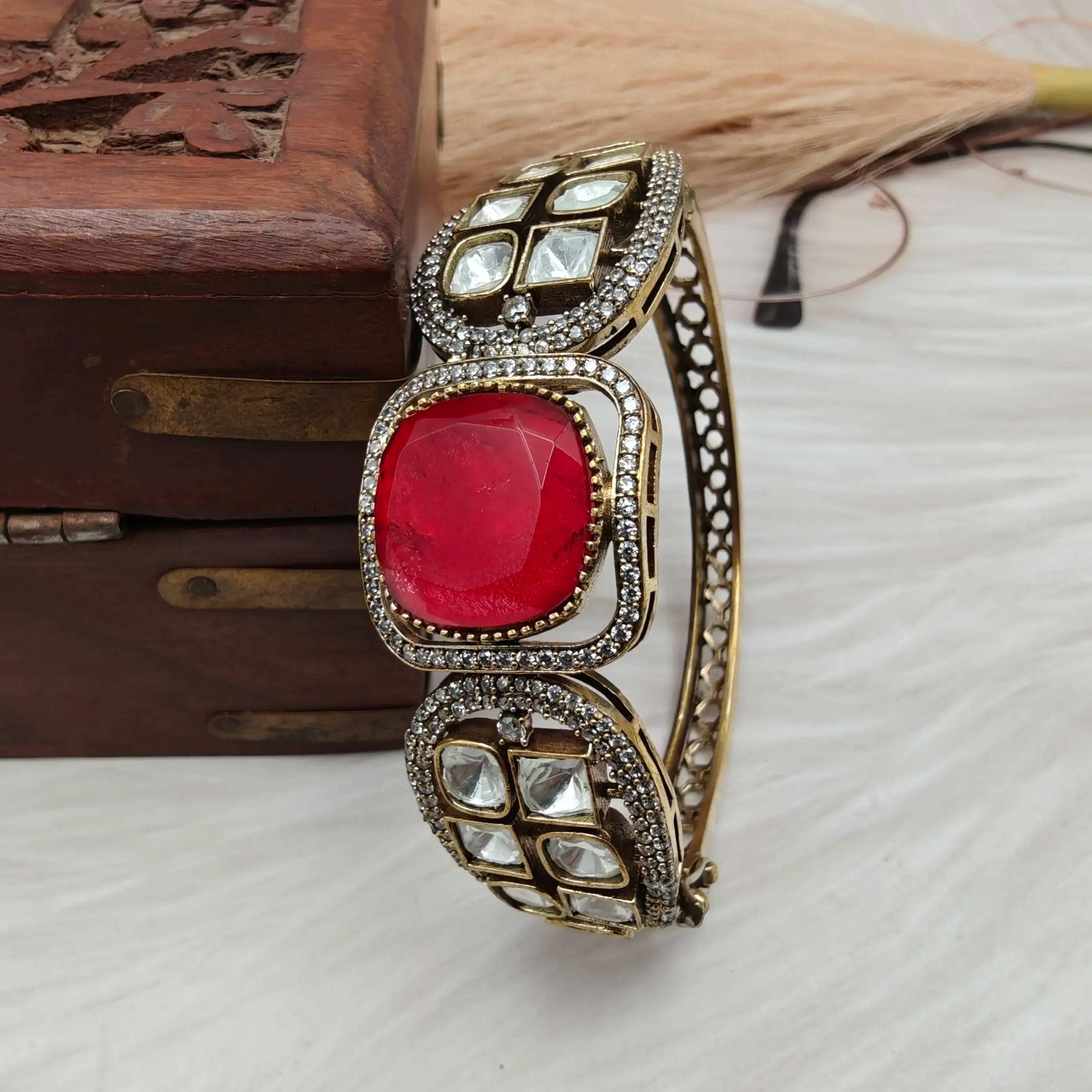 Vanshika Doublet Bracelet - Red