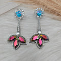 Ketki Swarovski Crystal Cocktail Danglers- Turquoise Multi