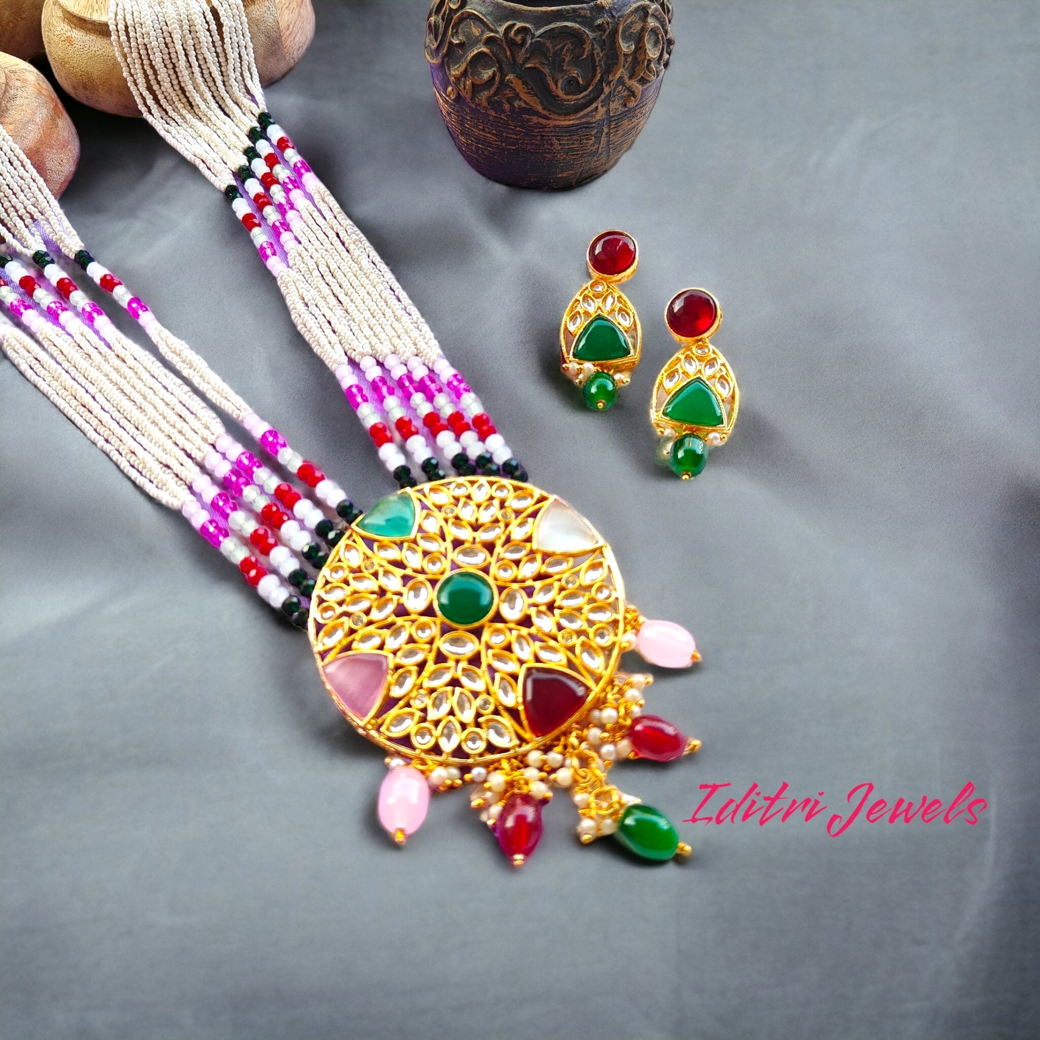 Round Long Necklace - Multi