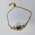 Moissanite Adjustable Chain Bracelet - Green