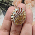 Armaya Adjustable Finger Ring - Yellow
