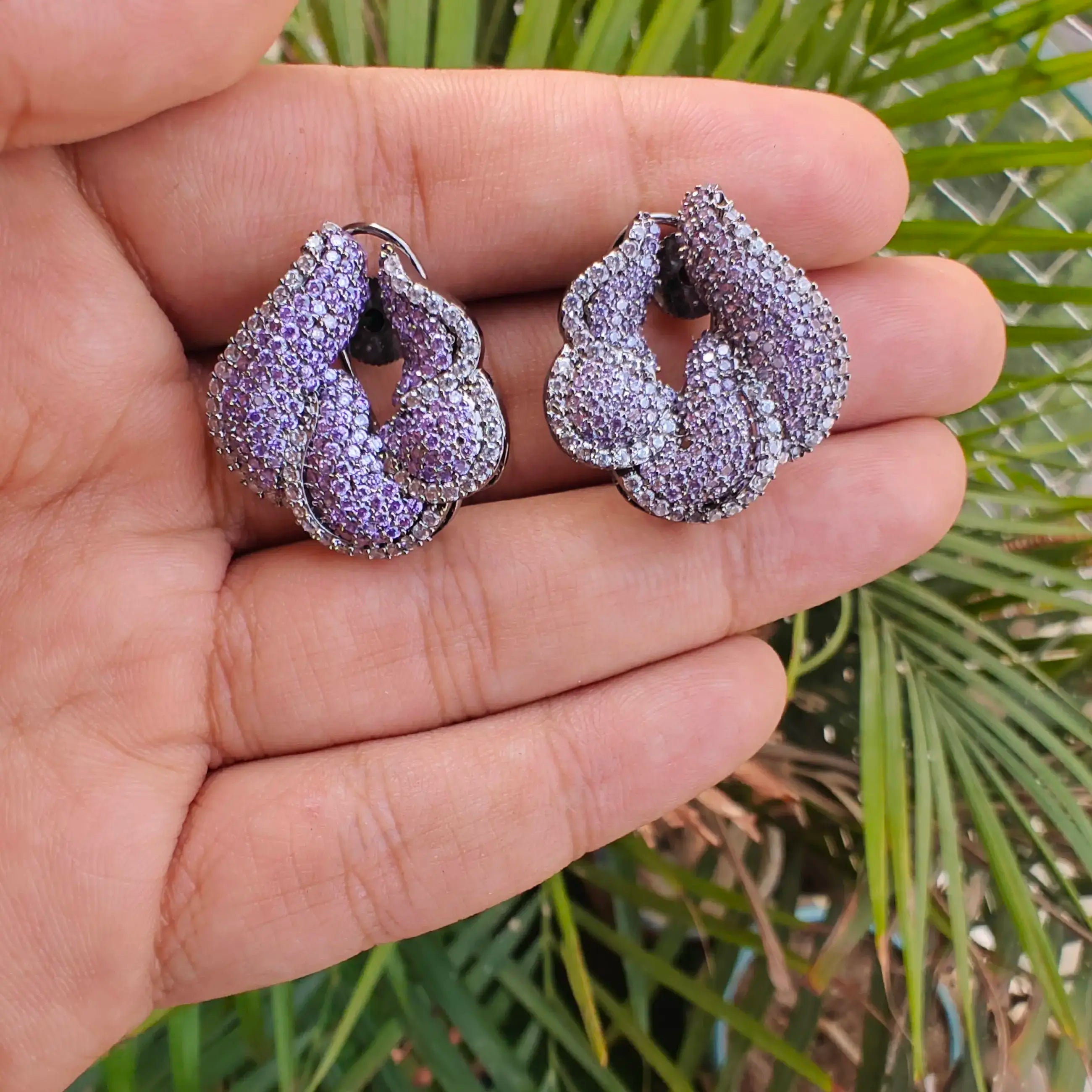 Kelsi Nano AD Statement Earrings- Lavender