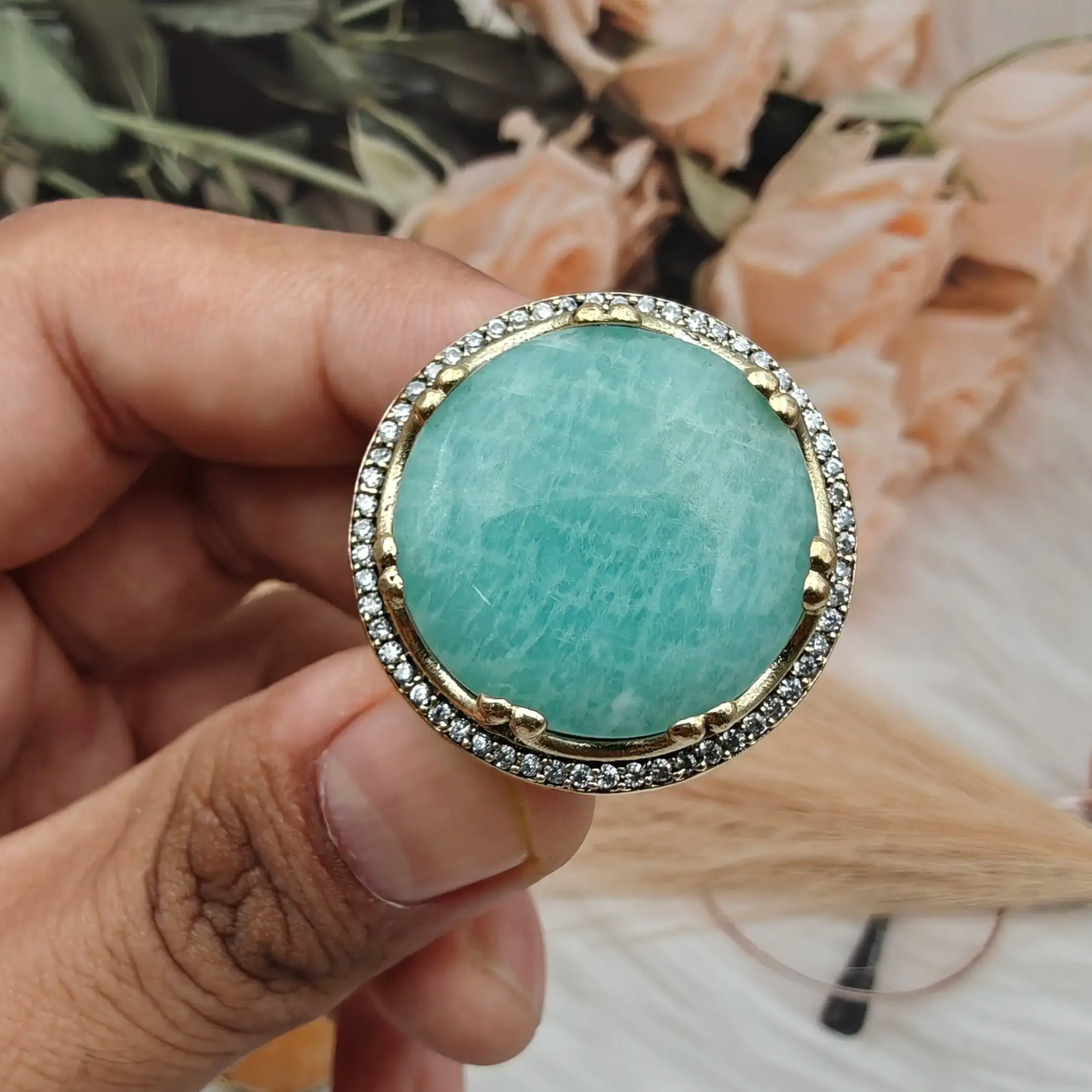 Saira Sabya Inspired Ring- Aquamarine
