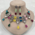Radhika Silver Replica Necklace Set - Multi