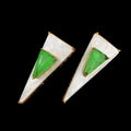 Shell Stone And Doublet Stud Earrings - Parrot Green