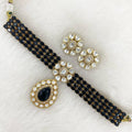 Mia Uncut Moissanite Polki Choker Set - Black