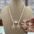 Mahima Uncut Moissanite Necklace Set - White