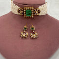 Tanzida Doublet Choker Set- Mint Green