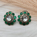 Aashka Takker Stone Studs - Green