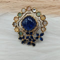 Aknoor Premium Natural Stone Ring- Blue Multi