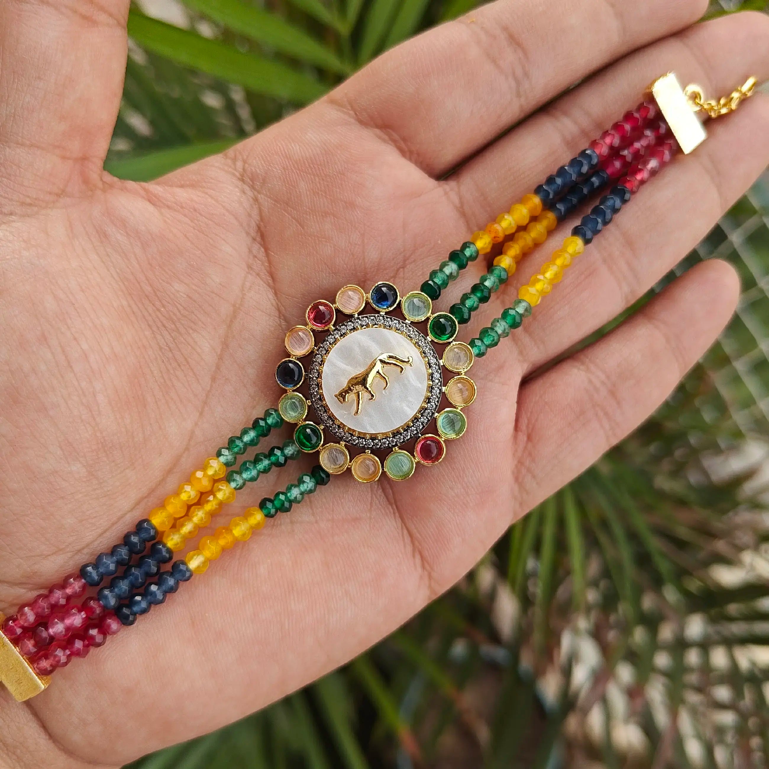 Sabyasachi Inspired Shell Stone Onyx Bracelet