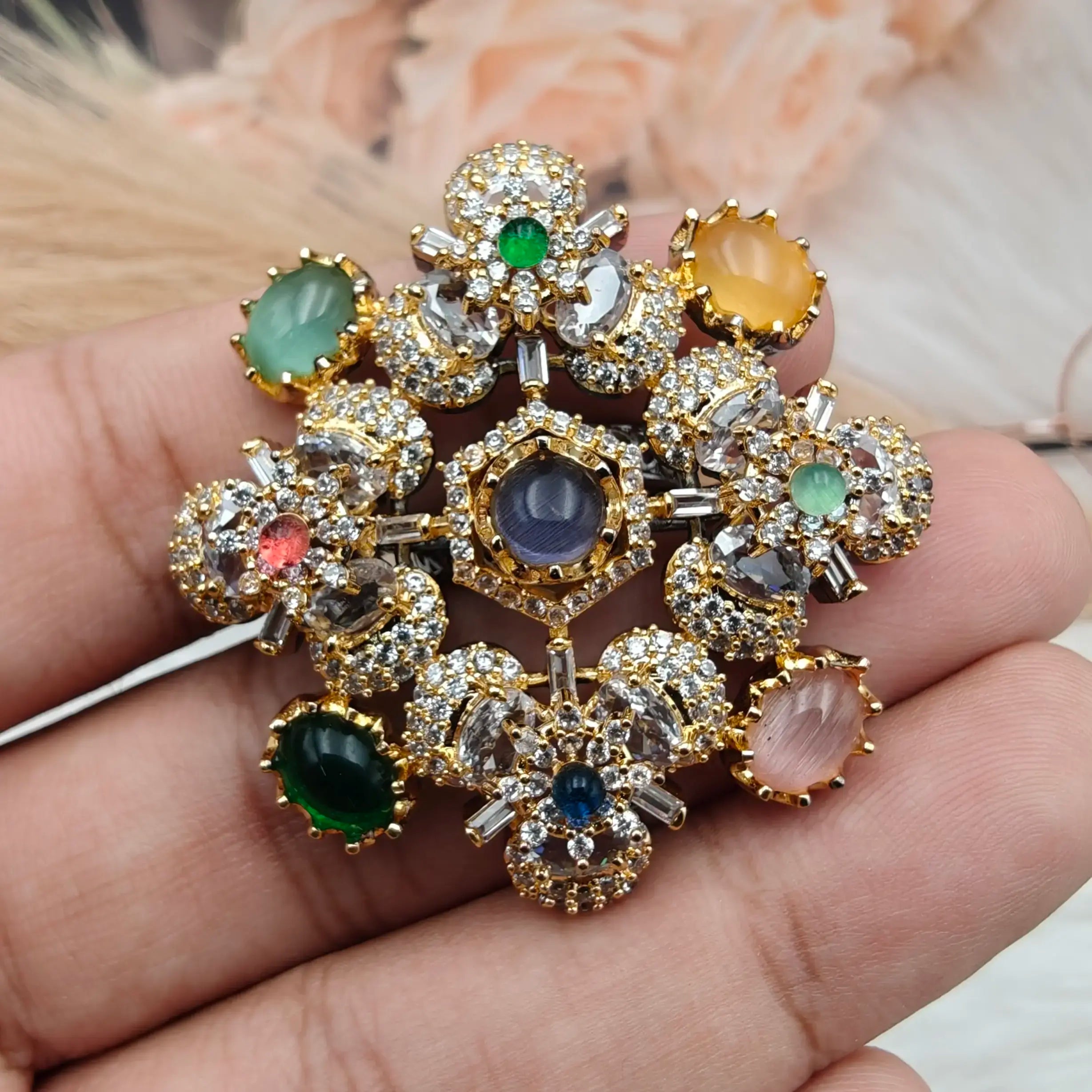 Zuri Statement Ring- Purple Multi