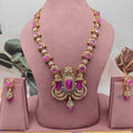 Victoria Moissanite and Cabochon Doublet Premium Necklace Set - Hot Pink n Mint