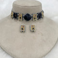 Falguni Monalisa German Silver Choker Set- Black