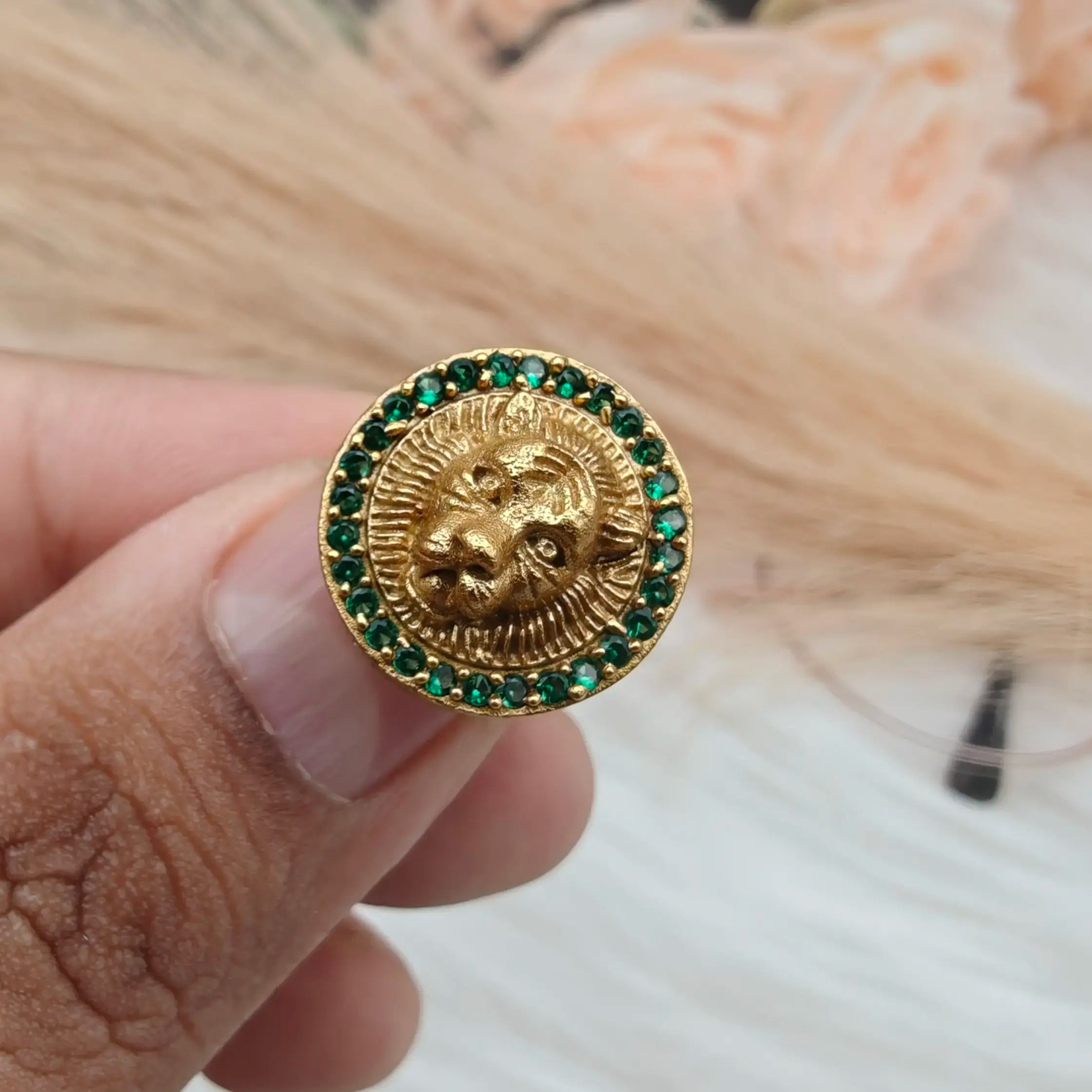 Bagh AD Adjustable Finger Ring - Green