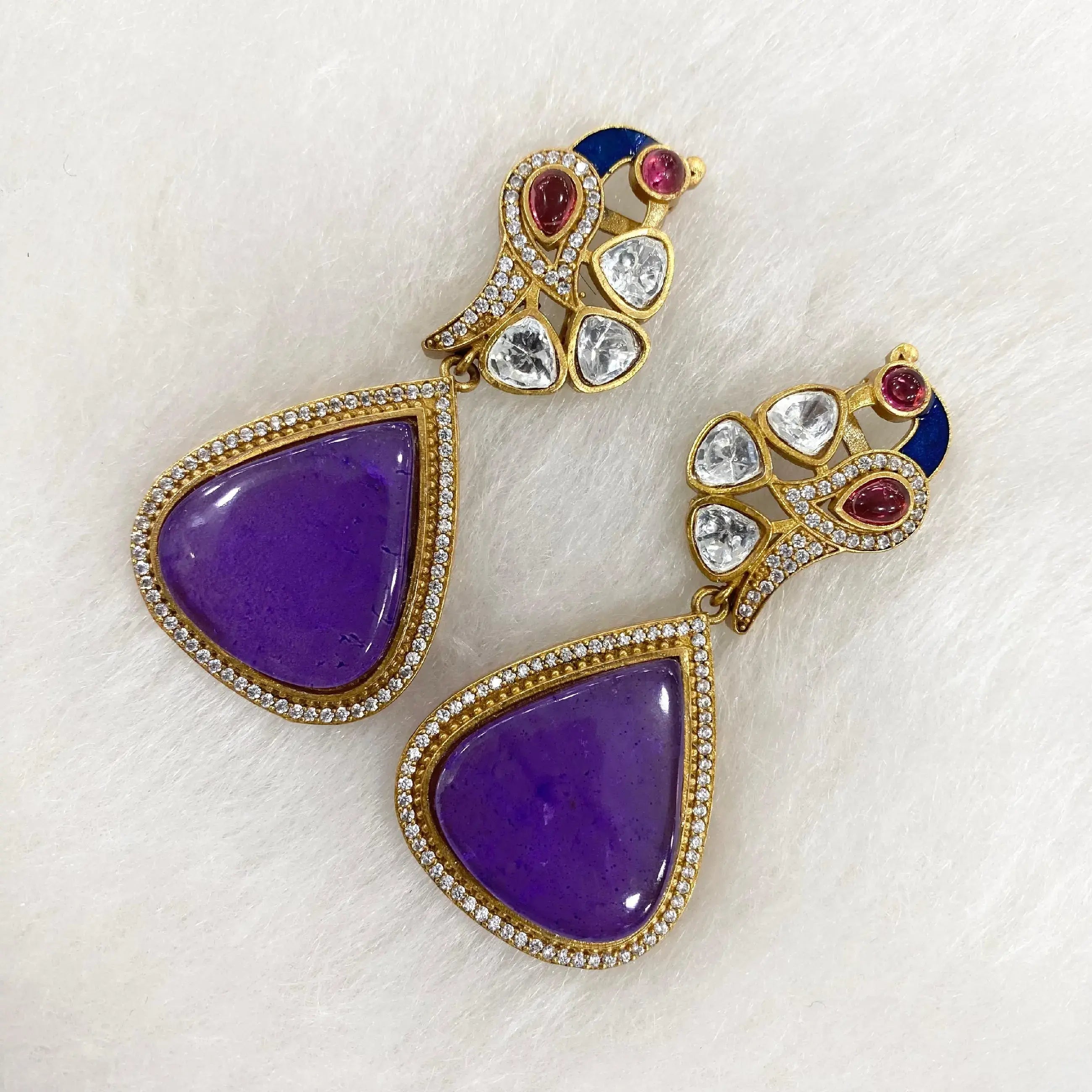 Kayal Doublet Earrings- Purple