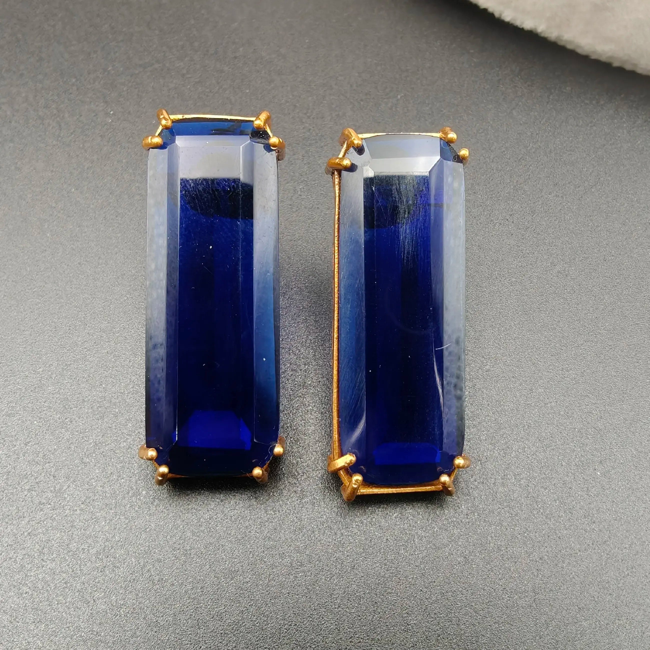 Rishita Crystal Studs - Blue