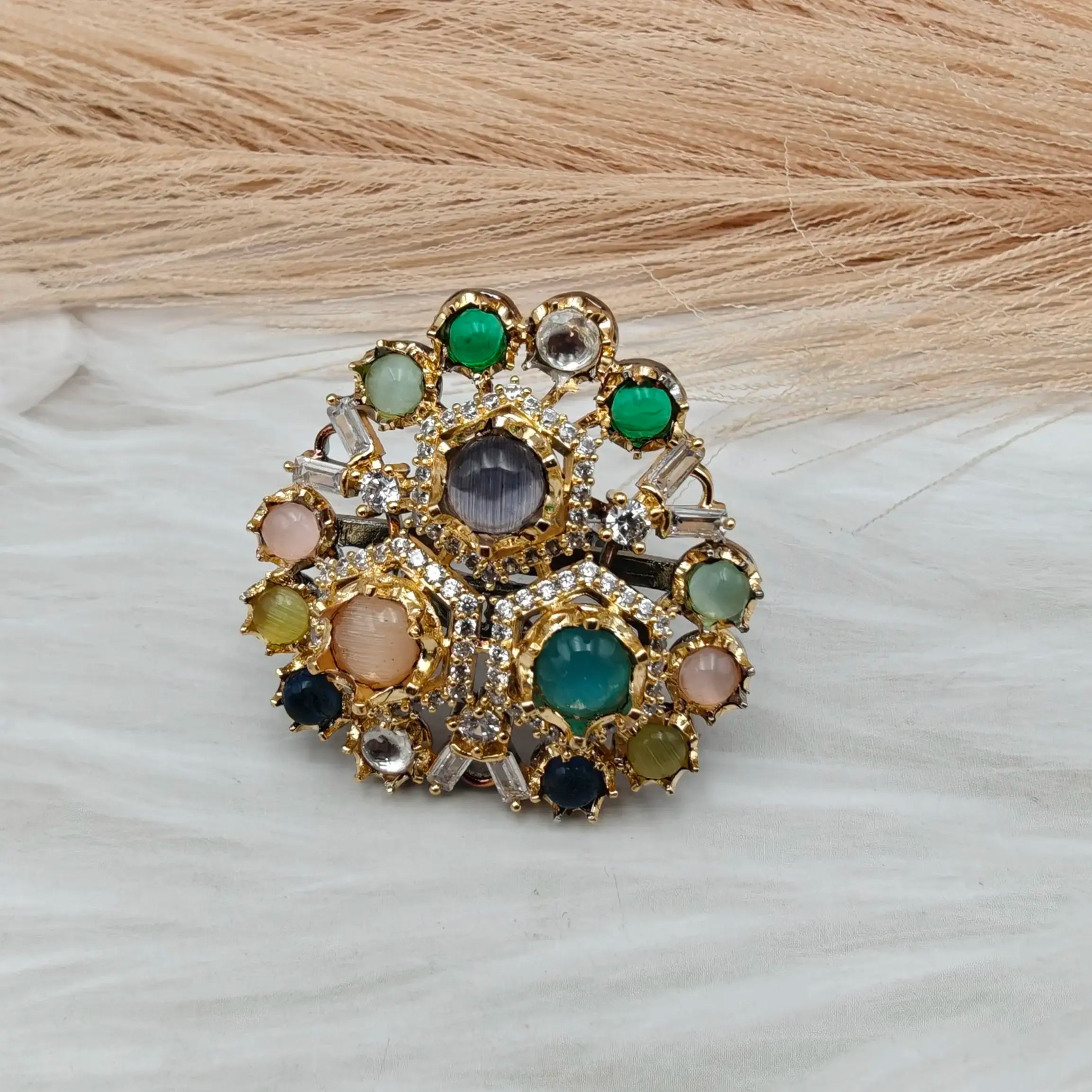 Sabya Inspired Rangtarang Adjustable Ring - Multi
