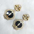 Matki Nandi Statement Earrings- Black