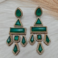 Luxe Boho Doublet Chandelier Earrings - Green