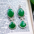 Aliza Brass Earrings- Green